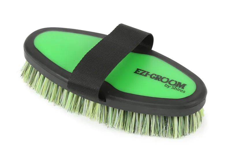 Shires Ezi-Groom Grip Body Brush Large Lime Green